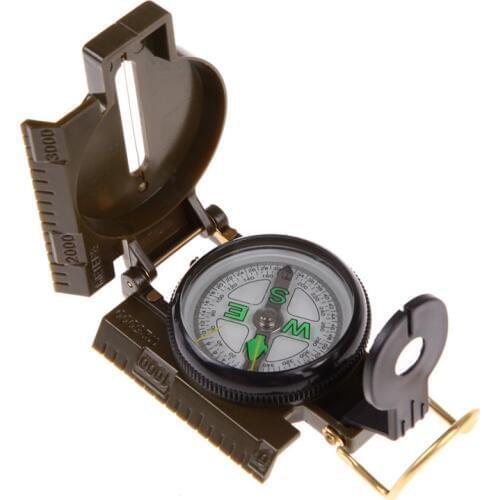 Army Green Lens Compass American Military Multifunction Mini Camping Climbing Outdoor Tools Portable Folding Campass
