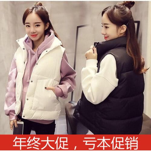 Jacket Vest Autumn Winter plus Size Short Vest Womens StCollar Sleeveless Vest Female Baggy Coat Chaleco Mujer