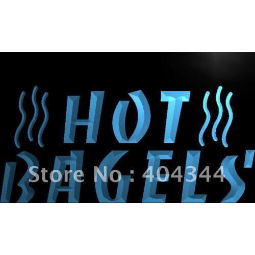 LB120- HOT BAGELS Coffe Cafe NEW LED Neon Light Sign home decor crafts