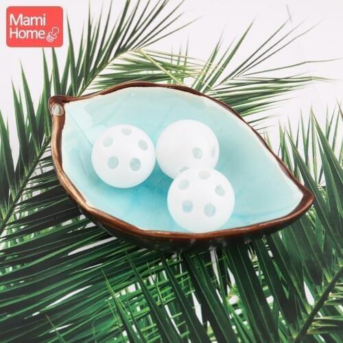 Mamihome 20pc DIY Necklace Bracelet Accessories White Bell With Holes Baby Nursing Accessories Nurse Gifts Baby Rattle Toys