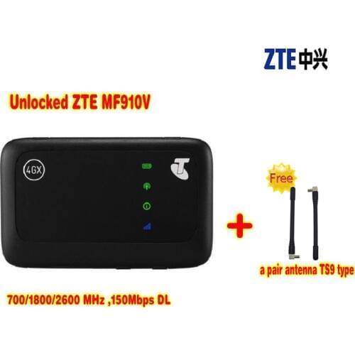 + 2pcs 4G antenna)ZTE MF910V 4G LTE Mobile WiFi Wireless Pocket Hotspot Router Modem UNLOCKED