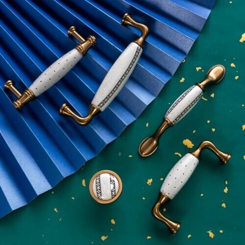 Nordic luxury modern minimalist ceramic handle American European style wardrobe cabinet kitchen drawer cabinet door handle