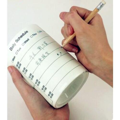 Newest 2018 wholesale Note can write cup Color changing cup Creative office learning Ceramic mug