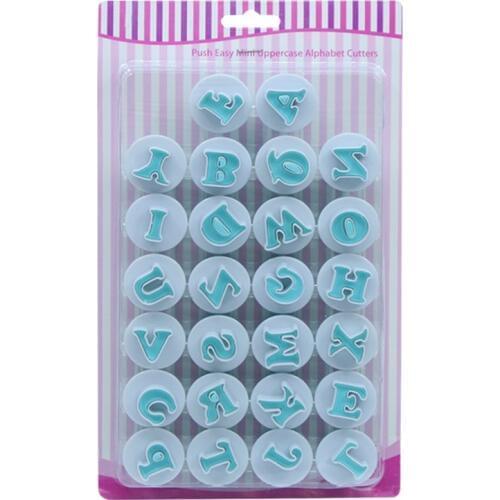 New Capital Letters Fondant Cake Mold 10 26 pcs/set Cookie Mould Plunger Cutter Upper & Lowercase Alphabet Cookie Cutter