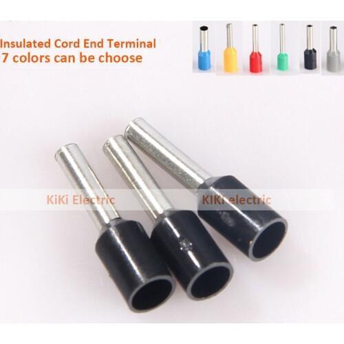 Black/Red copper crimp Terminals for 1.5SQMM #16AWG Wire Pre-insulated pipe- type ends clod terminal 12mm of Pin Length E1512