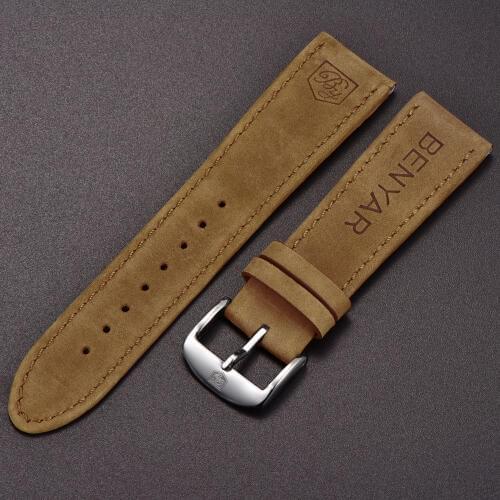 Original BENYAR Watchbands Leather Strap For BY-5102M Watch Band Width 22mm for BY-5104M