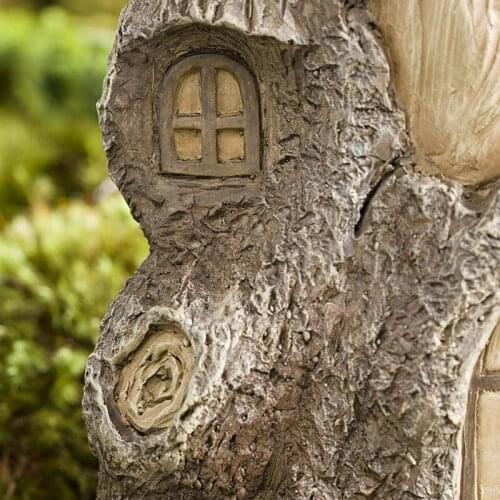 P15D Natural Tree House Nest Statue Bird Feeder Resin Ornament Outdoor Garden Statue Decoration Outdoor Landscape Sculpture