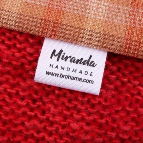 Personalized Tags, Garment Labels, printed with, brand, logo and Washing Symbols/Instructions high quality print (MD1179)