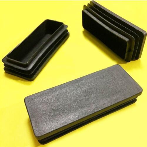 Flat tube plug 50x100mm oblong rectangle black white Tube Plug furniture feet tube insert end,pole plastic cap desk leg cover
