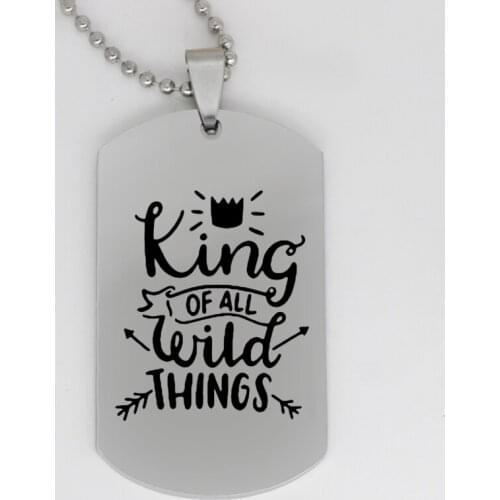 Ufine jewelry king of all wild things pendant army card stainless steel customed necklace N4326