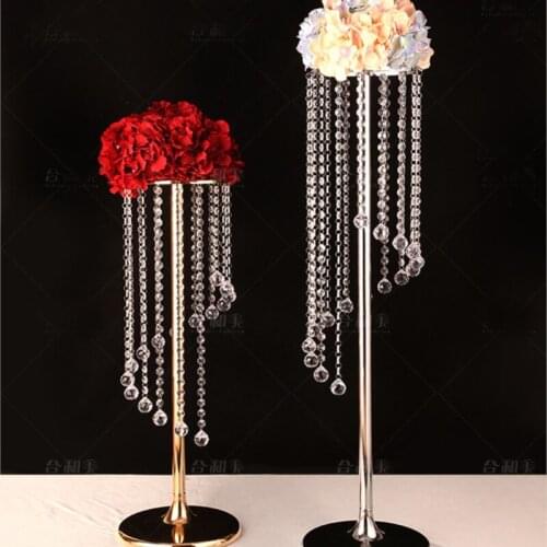 Rotated Crystal Table Centerpiece Flower Stand Wedding Decoration Road Leads