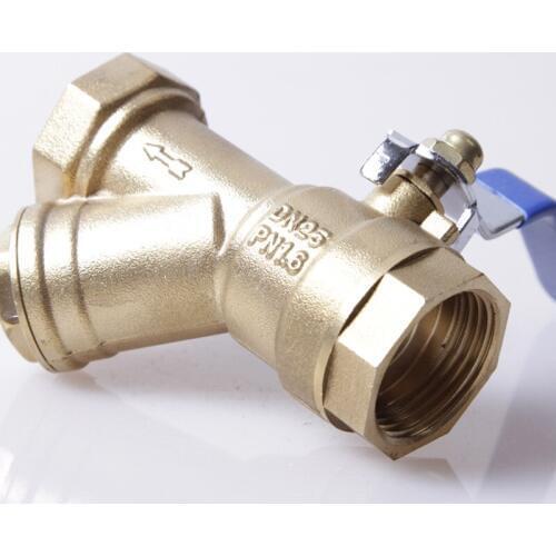 Factory direct silk mouth G thread full brass filter y-type ball valve with filter DN15-DN32