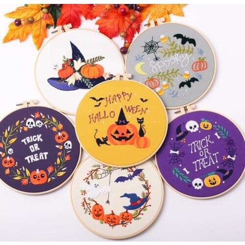 Christmas Halloween Style Beginners Embroidery Material Package DIY Kit Sewing Craft Kits Household Art Craft