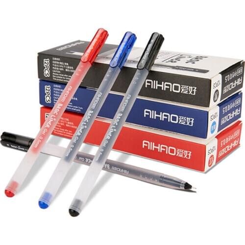 12 Pcs/Lot Large Capacity Office Gel Pen Set 0.5mm Black/Red/blue Japanese Gel Pen handle for School Supplies Exam Stationery