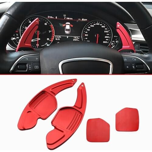 Steering Wheel Gear Shift Paddle Extension Accessories For Audi Q3 Q5 Q7 A3 A4 B8 A5 A6 C7 A7 A8 TT Red