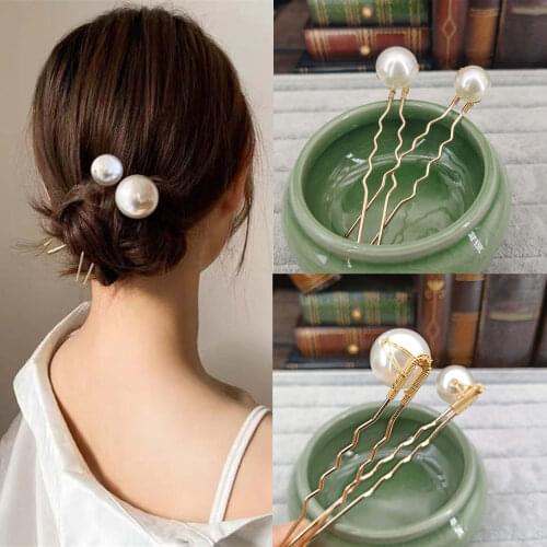 Fashion Women Simulated Pearl Hairpins Metal Barrette Clip Wedding Bridal Hair Jewelry Accessories Girls Hairstyle Design Tools