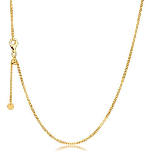 925 Sterling Silver Chains Necklaces Shine Curb Chain Necklace for Women DIY Charms Jewelry Making Party Wedding Gift collier