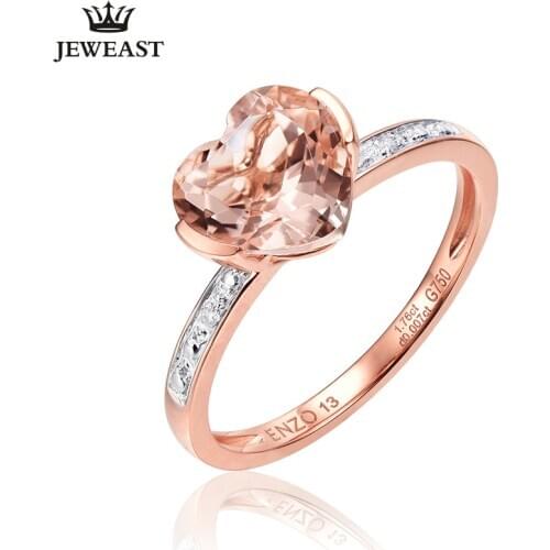 ENZO Natural Morgan Stone 18K Pure Gold 2020 New Hot Selling Top Ring Women Heart Shape Ring For Ladies Woman Genuine Jewelry