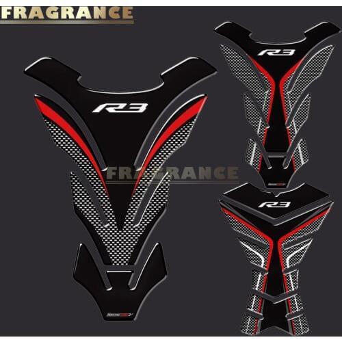 3D Rubber Motorcycle Tank Pad Protector Stickers Case For Yamaha YZF-R3 R3 Tank All Years