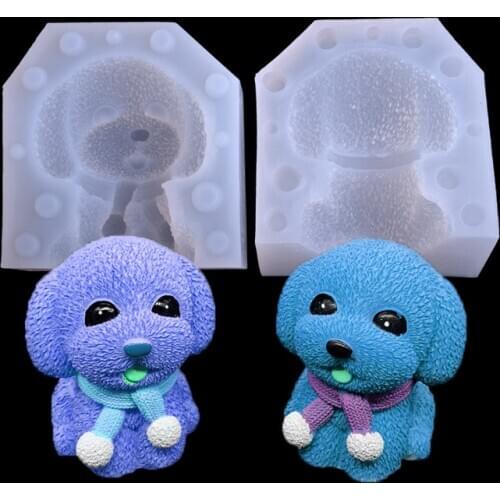 3D Three-dimensional Teddy Dog Silicone Mold Cute Dog Mousse Cake Mold Chocolate Baking Utensils Silicone Cake Mold