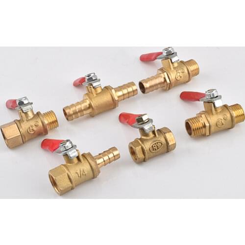 1/8" 1/4" 3/8" 1/2" BSP Female Male Thread Two Way Brass Pneumatic Shut Off Ball Valve Pipe Fitting Connector Coupler Adapter