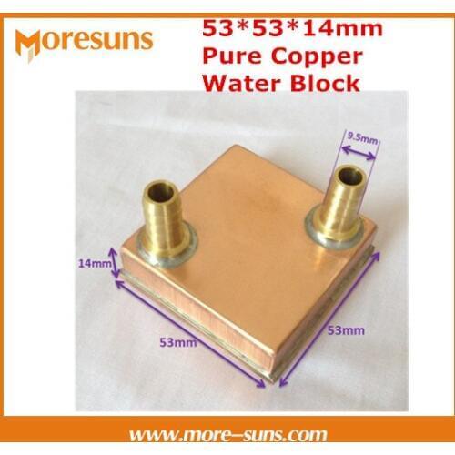 Free ship Pure copper 53*53*14mm Water Cooling Block,Computer CPU Water Block server water-cooled radiator
