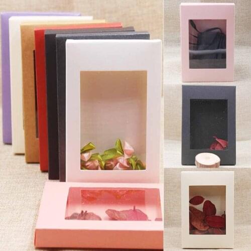 1pc Paper Gift Packaging Box With Clear PVC Window Wedding Candy Boxes Paper Gift Packaging Box