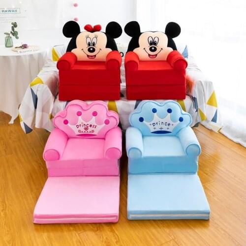 Disney Children Sofa Chair Sleeping Bed Plush Toys Mickey Minnie Mouse Boys Girls Sleeping Nap Bed Sofa Chair Foldable Plush Toy