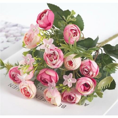 DIY Artificial Rose Flower Ball Fabric Plastic Simulation Flower Centerpiece For Wedding Decor Road Lead Table Flower Bouquet