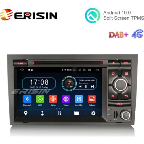 Erisin ES5974A 7" DAB+ CarPlay+ Android 10.0 Car Stereo DVD for AUDI A4 S4 RS4 SEAT EXEO GPS Wifi Radio SatNav