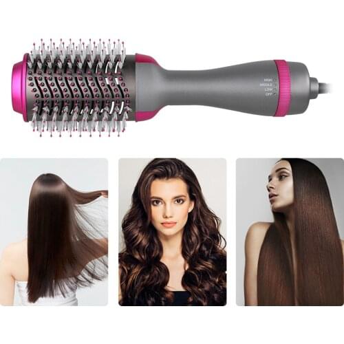 1000W One Step Hair Dryer Hot Air Brush Styler Negative Ion Curler Comb Electric Ion Blow Dryer Brush Hair Straightener Curler