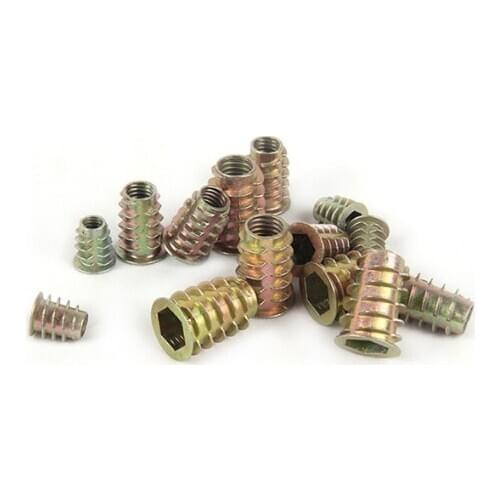 M4 M5 M6 M8 Furniture nut Hex Drive Wood chair children bed Insert pre embedded nut,fastener wood plate board bolt connector