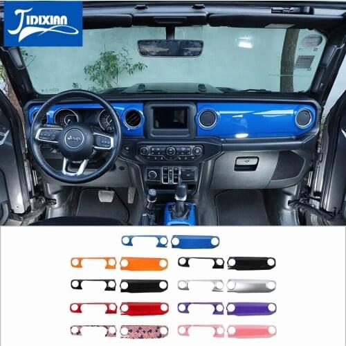 JIDIXIAN Car Interior Dashboard Center Control Panel Decoration Cover for Jeep Wrangler JL Gladiator JT 2018+ Accessories