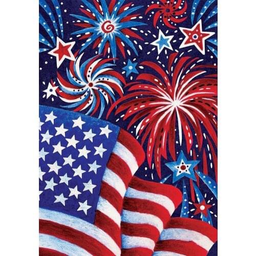 JMINE Div 5D American Flag Fireworks Full Diamond Painting cross stitch kits art High Quality Scenic 3D paint by diamonds
