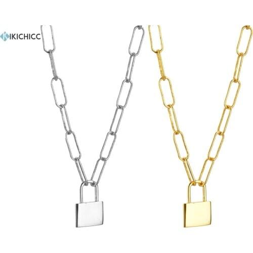 Kikichicc New 925 Sterling Silver Locker Pendant Long Chain Horoscope Chain 2020 Rock Punk Choker Jewelry 2020 Party European