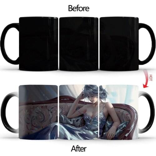 Temptation of sofa mug changing color mugs heat Sensitive 350ml coffee mug cups best gift for your husband boy friend BSKT-044
