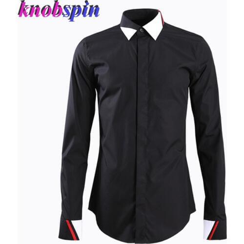 2019 Brand Shirt men Long sleeve Slim Casual Camisas masculina high quality business male dress Shirts Solid color Clothes men