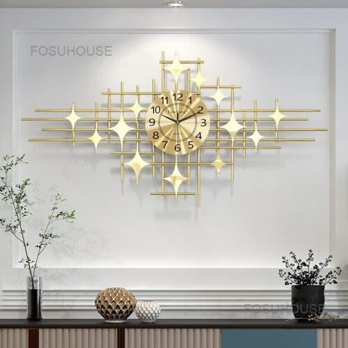 Clock Decoration Wall Clock Living Room Clock Household Fashion Personality Creative Watch Wall Quiet European Light Luxury