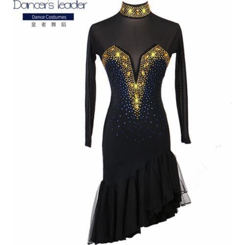 2020 new Latin dress Rumba cha cha salsa tango dress custom custom heart-shaped High end belt black