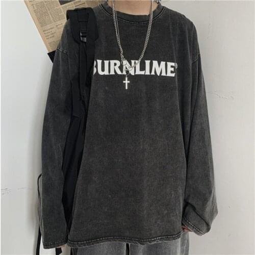 New Hot selling long sleeve neutral tops for women 2021 fashion clothes for teens goth woman tshirts casual graphic tee Ay61043