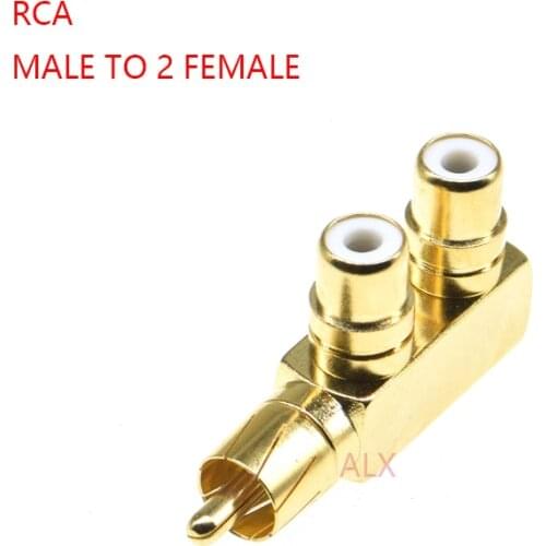 Rca 1 male to 2 female AV Audio Video Adapter Plug Splitter Converter Connector plug to jack