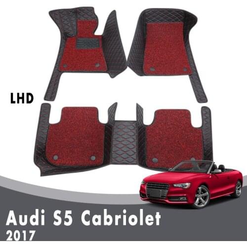 Luxury Double Layer Wire Loop Carpets For Audi S5 Cabriolet 2017 Car Floor Mats Interiors Accessories Custom Front And Rear Side