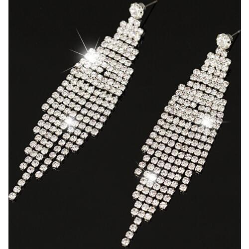 YFJEWE Austrian Crystal Silver Color Earrings For Women Outstanding New Statement Jewelry Wedding Earrings For Brides #E156