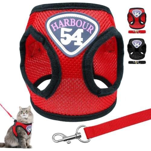 Cat Harness Vest Adjustable For Small Medium Dogs Cats Chihuahua Nylon Mesh Puppy Kitten Harness and Leash Set Walking S M L XL