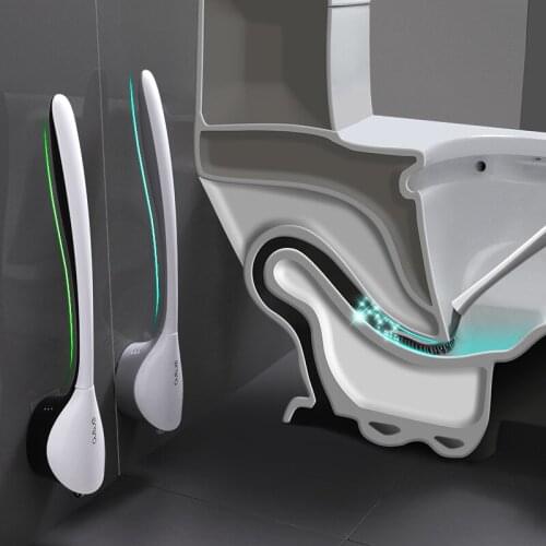 Silicone Toilet Brush Soft Bristle Wall-Mounted Bathroom Toilet Brush Holder Set Cleaning Tool WC Bathroom Accessories Sets