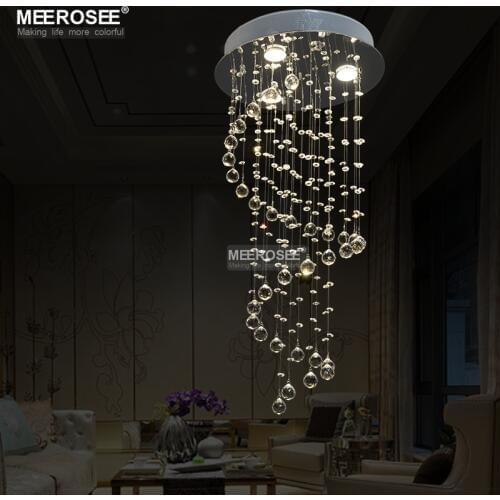 Spiral Design Crystal Ceiling Light Fixture Small Stair Crystal Light fitting lustre lamp Dining Light D400mm H800mm MD6002