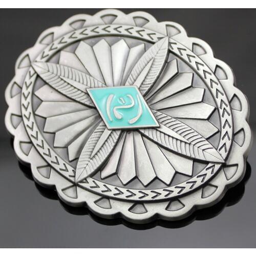 Vintage Silver Plated Belt Buckle Feather Cross Dome Cowboy Gift Jewelry Accessories Men Gift
