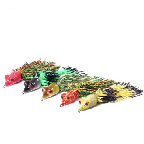 5pcs/set 7g/9cm Artificial Wobbler Thunder Frog Tassel Plastic Hard Bait Lifelike Skin Bass With Sharp Hook Bionic Bait Fishing