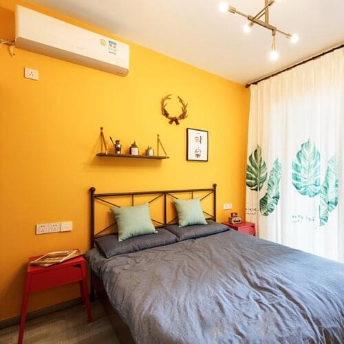 [Waterproof and antifouling] Ginger Bright yellow champagne wallpaper ins net red nonwoven wallpaper wallpaper plain wild