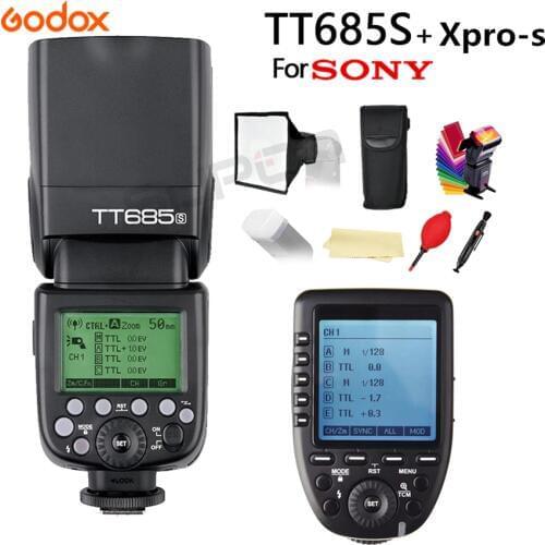 Godox TT685S Flash 2.4G HSS 1/8000s TTL Camera Flash for Sony DSLR Cameras A77II A7RII A7R A58 A99 + 15*17cm softbox + Xpro-S